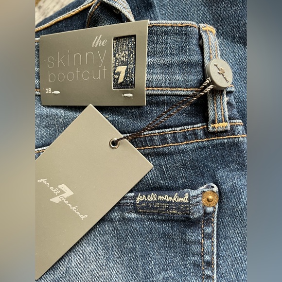 New Women’s 7 For All Mankind Jeans Skinny Bootcut blue Size 28 - Picture 12 of 16